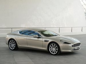 Превью обои aston martin, rapide, 2009, серый, вид сбоку, стиль, астон мартин