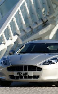 Превью обои aston martin, rapide, 2009, серебряный, вид спереди, авто, астон мартин