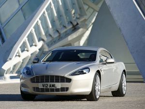 Превью обои aston martin, rapide, 2009, серебряный, вид спереди, авто, астон мартин