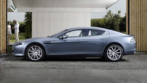 Превью обои aston martin, rapide, 2009, синий, вид сбоку, стиль, астон мартин, асфальт