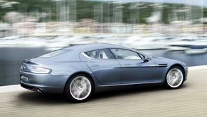 Превью обои aston martin, rapide, 2009, синий, вид сбоку, стиль, астон мартин, скорость