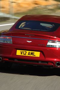 Превью обои aston martin, rapide, 2009, красный, вид сзади, авто, астон мартин, асфальт