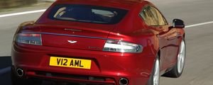 Превью обои aston martin, rapide, 2009, красный, вид сзади, авто, астон мартин, асфальт