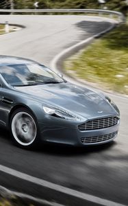 Превью обои aston martin, rapide, 2009, серый, вид сбоку, астон мартин, скорость