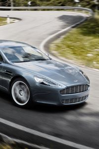 Превью обои aston martin, rapide, 2009, серый, вид сбоку, астон мартин, скорость