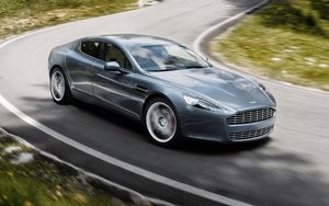 Превью обои aston martin, rapide, 2009, серый, вид сбоку, астон мартин, скорость