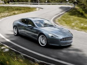 Превью обои aston martin, rapide, 2009, серый, вид сбоку, астон мартин, скорость