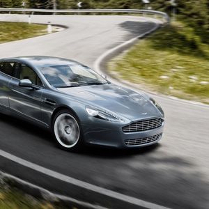 Превью обои aston martin, rapide, 2009, серый, вид сбоку, астон мартин, скорость