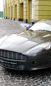 Превью обои aston martin, rapide, 2011, черный, вид спереди, астон мартин, стиль