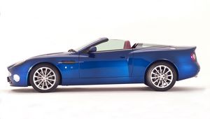 Превью обои aston martin, v12, vanquish, 2004, синий, вид сбоку, стиль, астон мартин, авто