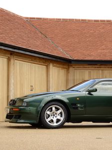 Превью обои aston martin, v8, vantage, 1993, зеленый, вид сбоку, авто, астон мартин