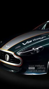 Превью обои aston martin, v8, vantage, 2009, синий, вид спереди, авто, астон мартин, спорт