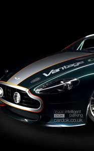 Превью обои aston martin, v8, vantage, 2009, синий, вид спереди, авто, астон мартин, спорт