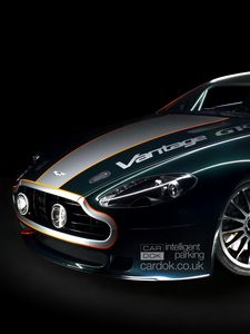 Превью обои aston martin, v8, vantage, 2009, синий, вид спереди, авто, астон мартин, спорт