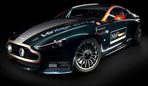 Превью обои aston martin, v8, vantage, 2009, синий, вид спереди, авто, астон мартин, спорт