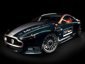 Превью обои aston martin, v8, vantage, 2009, синий, вид спереди, авто, астон мартин, спорт