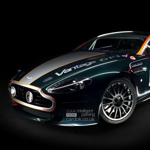 Превью обои aston martin, v8, vantage, 2009, синий, вид спереди, авто, астон мартин, спорт