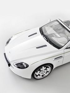 Превью обои aston martin, v8, vantage, 2010, белый, вид сверху, кабриолет, астон мартин, стиль