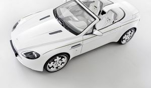 Превью обои aston martin, v8, vantage, 2010, белый, вид сверху, кабриолет, астон мартин, стиль