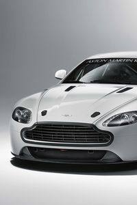 Превью обои aston martin, v8, vantage, 2010, белый, вид спереди, стиль, астон мартин, авто