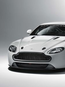 Превью обои aston martin, v8, vantage, 2010, белый, вид спереди, стиль, астон мартин, авто