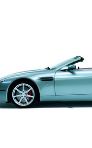 Превью обои aston martin, v8, vantage, 2006, кабриолет, зеленый, вид сбоку, астон мартин, авто