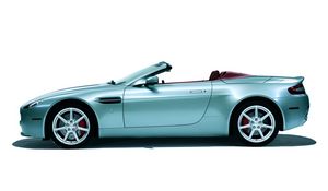 Превью обои aston martin, v8, vantage, 2006, кабриолет, зеленый, вид сбоку, астон мартин, авто