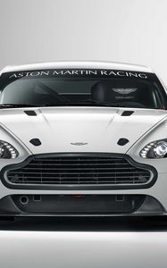 Превью обои aston martin, v8, vantage, 2010, белый, вид спереди, стиль, астон мартин, авто