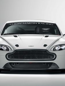 Превью обои aston martin, v8, vantage, 2010, белый, вид спереди, стиль, астон мартин, авто