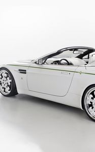 Превью обои aston martin, v8, vantage, 2010, белый, вид сбоку, стиль, астон мартин, авто