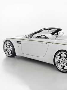 Превью обои aston martin, v8, vantage, 2010, белый, вид сбоку, стиль, астон мартин, авто