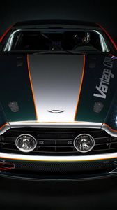 Превью обои aston martin, v8, vantage, 2009, зеленый, вид спереди, авто, астон мартин, спорт