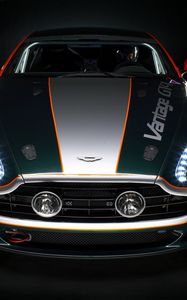 Превью обои aston martin, v8, vantage, 2009, зеленый, вид спереди, авто, астон мартин, спорт