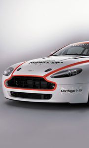 Превью обои aston martin, v8, vantage, 2008, белый, вид спереди, стиль, астон мартин, спорт