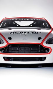 Превью обои aston martin, v8, vantage, белый, вид спереди, стиль, астон мартин, авто