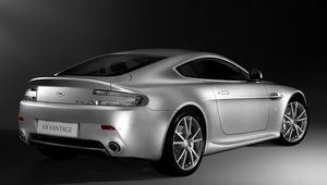 Превью обои aston martin, v8, vantage, 2008, серебряный, вид сбоку, стиль, авто, астон мартин