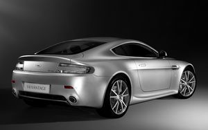 Превью обои aston martin, v8, vantage, 2008, серебряный, вид сбоку, стиль, авто, астон мартин