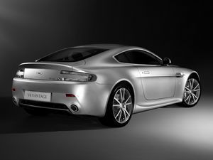 Превью обои aston martin, v8, vantage, 2008, серебряный, вид сбоку, стиль, авто, астон мартин