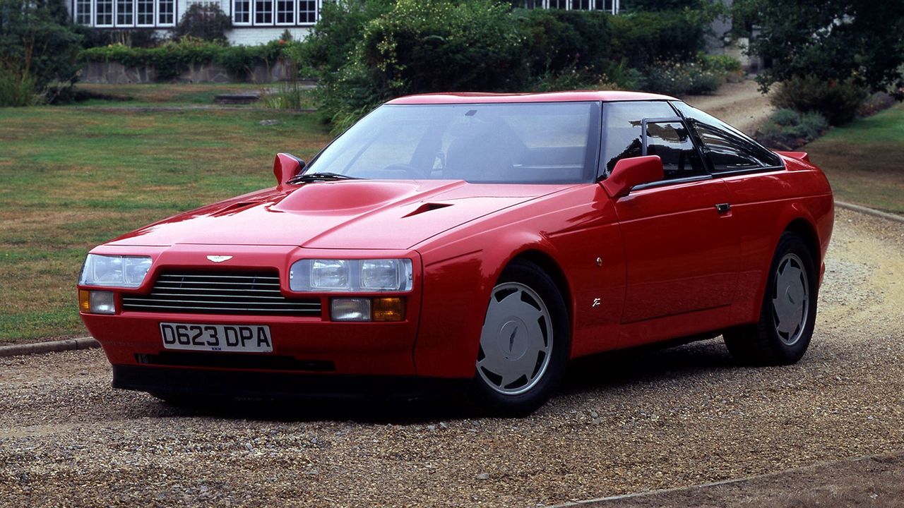 Обои aston martin, v8, vantage, 1986, красный, вид спереди, авто, астон мартин, дом