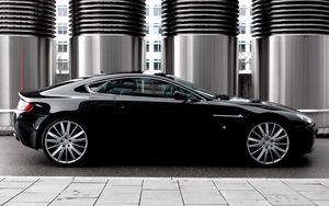 Превью обои aston martin, v8, vantage, 2007, черный, вид сбоку, стиль