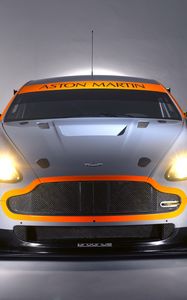 Превью обои aston martin, v8, vantage, 2008, серый, вид спереди, авто, астон мартин, стиль