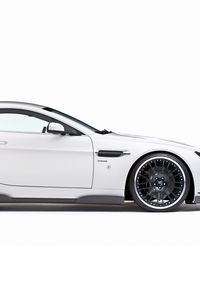 Превью обои aston martin, v8, vantage, 2008, белый, вид сбоку, стиль, астон мартин