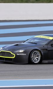 Превью обои aston martin, v8, vantage, 2008, черный, вид сбоку, спорт, астон мартин, скорость