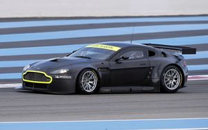 Превью обои aston martin, v8, vantage, 2008, черный, вид сбоку, спорт, астон мартин, скорость