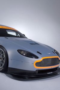 Превью обои aston martin, v8, vantage, 2008, серый, вид сбоку, стиль