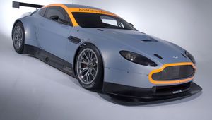 Превью обои aston martin, v8, vantage, 2008, серый, вид сбоку, стиль