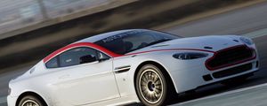 Превью обои aston martin, v8, vantage, 2009, белый, вид сбоку, авто, скорость