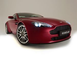 Превью обои aston martin, v8, vantage, 2007, вишневый, вид спереди, стиль