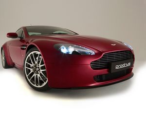 Превью обои aston martin, v8, vantage, 2007, вишневый, вид спереди, стиль