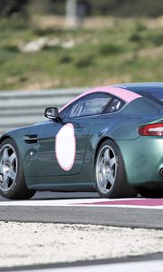 Превью обои aston martin, v8, vantage, 2007, зеленый, вид сбоку, спорт, авто, астон мартин